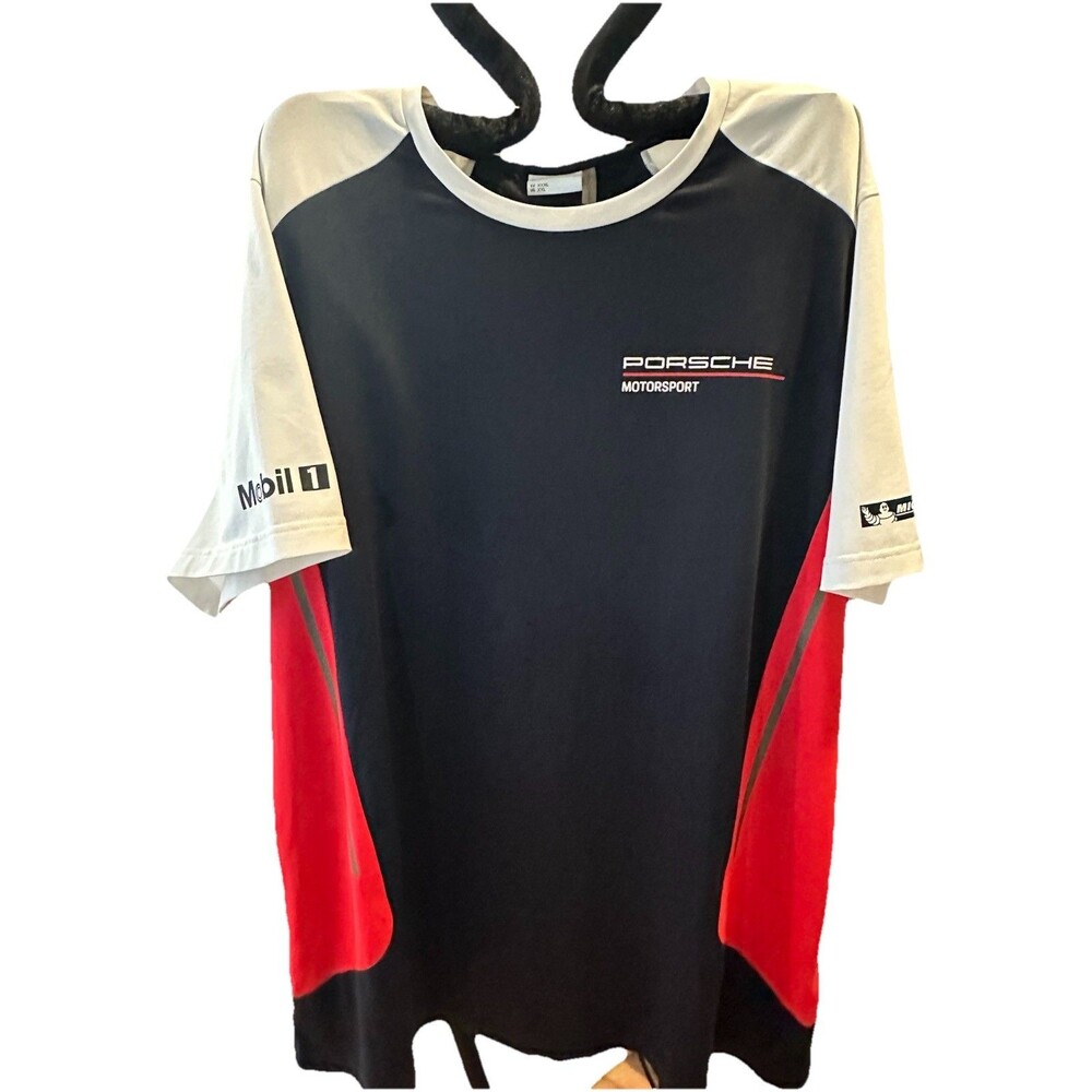 Porsche Design Colorblock Motorsport Short Sleeve Tee - Black, White, Red
